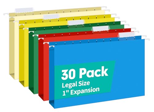 HERKKA Hängemappen mit extra Kapazität, 30 verstärkte Hängemappen, robuste 2,5 cm Erweiterung, entworfen für sperrige Akten, medizinische Diagramme, verschiedene Farben, legale Größe, 30 Stück HERKKA Hängemappen mit extra Kapazität, 30 verstärkte Hängemappen, robuste 2,5 cm Erweiterung, entworfen für sperrige Akten, medizinische Diagramme, verschiedene Farben, legale Größe, 30 Stück von HERKKA