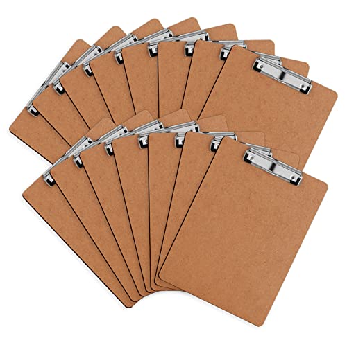 HERKKA Klemmbrett, 15 Stück Hartfaserplatten-Klemmbretter, Standard-A4, Briefgröße, Klemmbrett mit niedrigem Profil-Clip, Größe 31,8 x 22,9 cm HERKKA Klemmbrett, 15 Stück Hartfaserplatten-Klemmbretter, Standard-A4, Briefgröße, Klemmbrett mit niedrigem Profil-Clip, Größe 31,8 x 22,9 cm von HERKKA