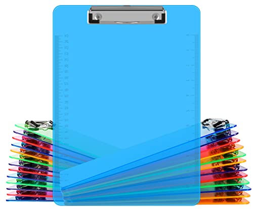 HERKKA Klemmbretter, Kunststoff, Büro-Klemmbretter, Bürobedarf, sortiert, transparente Farben, flache Klemmbretter, Standard-A4-Briefgröße, 25 Stück HERKKA Klemmbretter, Kunststoff, Büro-Klemmbretter, Bürobedarf, sortiert, transparente Farben, flache Klemmbretter, Standard-A4-Briefgröße, 25 Stück von HERKKA