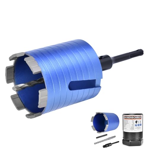 Turbo Diamantbohrkrone 82mm, M16 Dosensenker Kernbohrkrone inkl. Zentrierbohrer | Segmenthöhe 10mm | 6 Segmente | SDS-Plus | Nutzlänge 95mm | Max.2200UPM, für Beton, Mauerwerk, Stein, Glas, Fliese Turbo Diamantbohrkrone 82mm, M16 Dosensenker Kernbohrkrone inkl. Zentrierbohrer | Segmenthöhe 10mm | 6 Segmente | SDS-Plus | Nutzlänge 95mm | Max.2200UPM, für Beton, Mauerwerk, Stein, Glas, Fliese von HERLLD