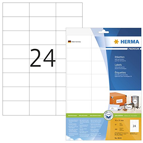 240 HERMA 8644 Etiketten / weiß / 70,0 x 37,0 mm 240 HERMA 8644 Etiketten / weiß / 70,0 x 37,0 mm von HERMA