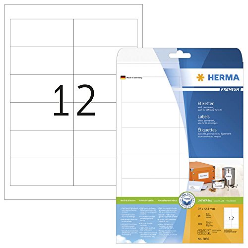 300 HERMA 5056 Etiketten / weiß / 97,0 x 42,3 mm 300 HERMA 5056 Etiketten / weiß / 97,0 x 42,3 mm von HERMA