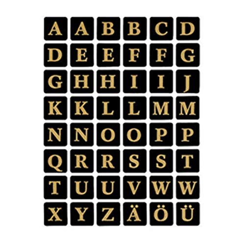 Buchstaben 13x13 mm A-Z Folie schwarz gold geprägt 2 Bl. Buchstaben 13x13 mm A-Z Folie schwarz gold geprägt 2 Bl. von HERMA