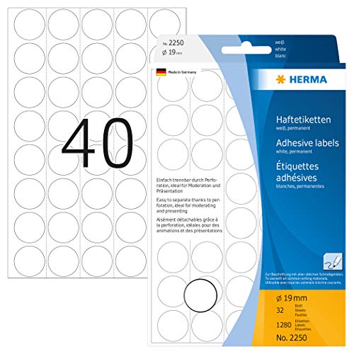 Etiketten Herma 2250 19mm weiß Etiketten Herma 2250 19mm weiß von HERMA