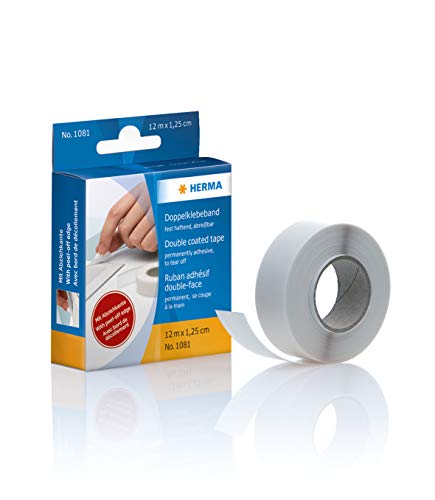 HERMA 1081 Doppelseitiges Klebeband extra stark, 12 mm x 12 m, schmal, zweiseitig selbstklebendes Doppelklebeband für Heim & Büro, Endlosband kurzzeitig repositionierbar, weiß HERMA 1081 Doppelseitiges Klebeband extra stark, 12 mm x 12 m, schmal, zweiseitig selbstklebendes Doppelklebeband für Heim & Büro, Endlosband kurzzeitig repositionierbar, weiß von HERMA