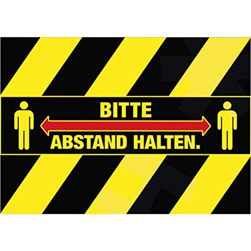 HERMA 12918 Bodenmarkierung Bitte Abstand Halten, 15 Aufkleber, 29,7 x 7 mm, 3 pro A4 Bogen, selbstklebend, bedruckbar, wetterfest, ablösbar, Bodenaufkleber aus Folie von HERMA