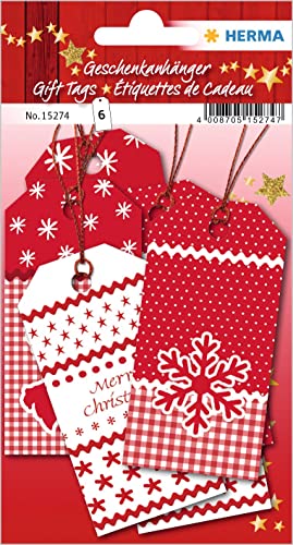 HERMA 15274 Geschenkanhänger Weihnachten Glitzer Rot Weiß, 6 Stück, Weihnachtsanhänger mit Weihnachtsmotiv, Kinder Hängeetiketten für Geschenke Weihnachtsdeko Adventskalender Winter Dekoration DIY HERMA 15274 Geschenkanhänger Weihnachten Glitzer Rot Weiß, 6 Stück, Weihnachtsanhänger mit Weihnachtsmotiv, Kinder Hängeetiketten für Geschenke Weihnachtsdeko Adventskalender Winter Dekoration DIY von HERMA