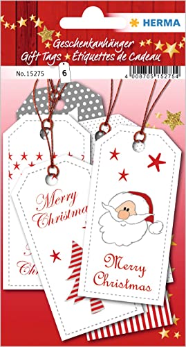 HERMA 15275 Geschenkanhänger Weihnachten Glitzer Weiß Rot, 6 Stück, Weihnachtsanhänger mit Weihnachtsmotiv, Kinder Hängeetiketten für Geschenke Weihnachtsdeko Adventskalender Winter Dekoration DIY HERMA 15275 Geschenkanhänger Weihnachten Glitzer Weiß Rot, 6 Stück, Weihnachtsanhänger mit Weihnachtsmotiv, Kinder Hängeetiketten für Geschenke Weihnachtsdeko Adventskalender Winter Dekoration DIY von HERMA