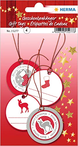HERMA 15277 Geschenkanhänger Weihnachten zum Beschriften Glitzer Rot Weiß rund, 4 Stück, Weihnachtsanhänger mit Weihnachtsmotiv, Kinder Hängeetiketten für Geschenke Weihnachtsdeko Dekoration DIY HERMA 15277 Geschenkanhänger Weihnachten zum Beschriften Glitzer Rot Weiß rund, 4 Stück, Weihnachtsanhänger mit Weihnachtsmotiv, Kinder Hängeetiketten für Geschenke Weihnachtsdeko Dekoration DIY von HERMA