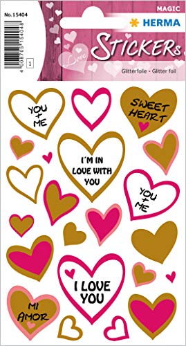 HERMA 15404 Love Liebe Sticker "Love Heart" selbstklebende Aufkleber mit Liebes-Motiven zum Valentinstag, Hochzeit, Basteln, Scrapbooking oder als Geschenk, 22 Deko-Sticker HERMA 15404 Love Liebe Sticker "Love Heart" selbstklebende Aufkleber mit Liebes-Motiven zum Valentinstag, Hochzeit, Basteln, Scrapbooking oder als Geschenk, 22 Deko-Sticker von HERMA