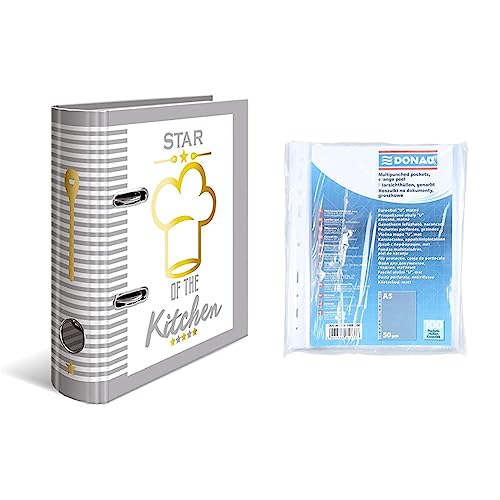 HERMA 15416 Rezeptordner DIN A5 Star of the Kitchen zum Selberschreiben & DONAU Prospekthüllen DIN A5 / 100 Stück/Genarbt Oben Offen Klarsichthüllen Sicht-Hüllen Gelochte Plastikhülle HERMA 15416 Rezeptordner DIN A5 Star of the Kitchen zum Selberschreiben & DONAU Prospekthüllen DIN A5 / 100 Stück/Genarbt Oben Offen Klarsichthüllen Sicht-Hüllen Gelochte Plastikhülle von HERMA