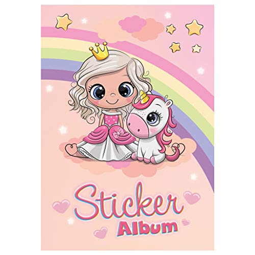 HERMA 15423 Stickeralbum leer zum Sammeln A5 Prinzessin, beschichtetes Stickerbuch aus Silikonpapier zum Ablösen und Wiederverwenden der Sticker, blanko Sammelalbum für Mädchen Jungen Kinder von HERMA
