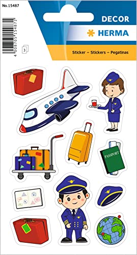 HERMA 15487 Aufkleber Pilot klein groß, 33 Stück, Berufe Sticker mit Flugzeug Koffer Motiv, Kinder Etiketten für Fotoalbum Tagebuch Poesiealbum Scrapbooking Geburtstag Dekoration Briefe DIY Basteln HERMA 15487 Aufkleber Pilot klein groß, 33 Stück, Berufe Sticker mit Flugzeug Koffer Motiv, Kinder Etiketten für Fotoalbum Tagebuch Poesiealbum Scrapbooking Geburtstag Dekoration Briefe DIY Basteln von HERMA