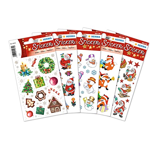 HERMA 15502 Aufkleber Weihnachtsmotive klein groß, 210 Stück, Weihnachten Sticker mit Weihnachtsmann Schneemann Sterne Motiv, Kinder Etiketten für Weihnachtsdeko Geschenke Adventskalender Winter Deko HERMA 15502 Aufkleber Weihnachtsmotive klein groß, 210 Stück, Weihnachten Sticker mit Weihnachtsmann Schneemann Sterne Motiv, Kinder Etiketten für Weihnachtsdeko Geschenke Adventskalender Winter Deko von HERMA