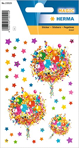 HERMA 15519 Aufkleber Luftballons Glitzer klein groß, 40 Stück, Blumen Sticker mit Ballon Stern Motiv, Kinder Etiketten für Geburtstag Glückwunsch Happy Birthday Scrapbooking Dekoration Briefe Basteln HERMA 15519 Aufkleber Luftballons Glitzer klein groß, 40 Stück, Blumen Sticker mit Ballon Stern Motiv, Kinder Etiketten für Geburtstag Glückwunsch Happy Birthday Scrapbooking Dekoration Briefe Basteln von HERMA
