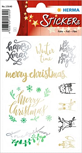 HERMA 15640 Aufkleber Weihnachtssprüche Gold Silber, 10 Stück, Weihnachten Sticker mit Schriftzug Botschaft, Kinder Etiketten für Weihnachtsdeko Geschenke Adventskalender Winter Dekoration DIY Basteln HERMA 15640 Aufkleber Weihnachtssprüche Gold Silber, 10 Stück, Weihnachten Sticker mit Schriftzug Botschaft, Kinder Etiketten für Weihnachtsdeko Geschenke Adventskalender Winter Dekoration DIY Basteln von HERMA
