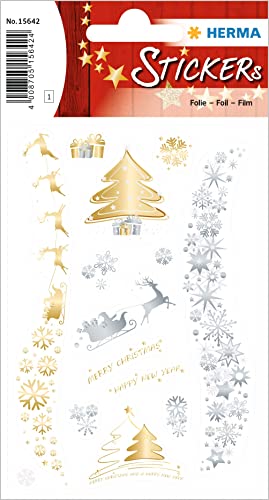 HERMA 15642 Aufkleber Weihnachtsmotive Gold Silber, 14 Stück, Weihnachten Sticker mit Weihnachtsbaum Motiv, Kinder Etiketten für Weihnachtsdeko Geschenke Adventskalender Dekoration Briefe DIY Basteln HERMA 15642 Aufkleber Weihnachtsmotive Gold Silber, 14 Stück, Weihnachten Sticker mit Weihnachtsbaum Motiv, Kinder Etiketten für Weihnachtsdeko Geschenke Adventskalender Dekoration Briefe DIY Basteln von HERMA