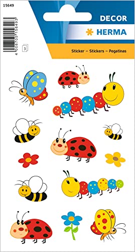 HERMA 15649 Aufkleber Marienkäfer Bienen klein, 39 Stück, Tiere Sticker mit lustigen Schmetterling Raube Blumen Motiv, Kinder Etiketten für Fotoalbum Tagebuch Scrapbooking Geburtstag Deko DIY Basteln HERMA 15649 Aufkleber Marienkäfer Bienen klein, 39 Stück, Tiere Sticker mit lustigen Schmetterling Raube Blumen Motiv, Kinder Etiketten für Fotoalbum Tagebuch Scrapbooking Geburtstag Deko DIY Basteln von HERMA