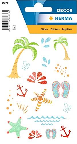 HERMA 15676 Aufkleber Strand Glitzer klein groß, 36 Stück, Sommer Sticker mit Palme Anker Seestern Motiv, Kinder Etiketten für Fotoalbum Tagebuch Poesiealbum Scrapbooking Geburtstag Dekoration Briefe HERMA 15676 Aufkleber Strand Glitzer klein groß, 36 Stück, Sommer Sticker mit Palme Anker Seestern Motiv, Kinder Etiketten für Fotoalbum Tagebuch Poesiealbum Scrapbooking Geburtstag Dekoration Briefe von HERMA