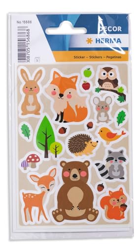 HERMA 15686 Aufkleber Waldtiere klein, 57 Stück, Tiere Sticker mit Bär Igel Reh Hase Eule Maus Waschbär Eichhörnchen Motiv, Kinder Etiketten für Fotoalbum Tagebuch Scrapbooking Deko Briefe DIY Basteln HERMA 15686 Aufkleber Waldtiere klein, 57 Stück, Tiere Sticker mit Bär Igel Reh Hase Eule Maus Waschbär Eichhörnchen Motiv, Kinder Etiketten für Fotoalbum Tagebuch Scrapbooking Deko Briefe DIY Basteln von HERMA
