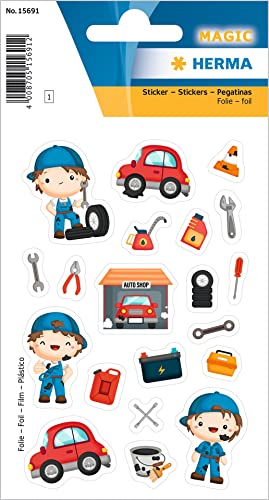 HERMA 15691 Aufkleber Mechaniker klein groß, 19 Stück, Berufe Sticker mit Auto Werkstatt Werkzeug Motiv, Kinder Etiketten für Fotoalbum Tagebuch Poesiealbum Scrapbooking Geburtstag Deko DIY Basteln HERMA 15691 Aufkleber Mechaniker klein groß, 19 Stück, Berufe Sticker mit Auto Werkstatt Werkzeug Motiv, Kinder Etiketten für Fotoalbum Tagebuch Poesiealbum Scrapbooking Geburtstag Deko DIY Basteln von HERMA