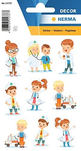 HERMA 15737 Aufkleber Arzt klein, 27 Stück, Berufe Sticker mit Krankenschwester Krankenwagen Doktor Motiv, Kinder Etiketten für Fotoalbum Tagebuch Poesiealbum Scrapbooking Geburtstag Deko Briefe DIY HERMA 15737 Aufkleber Arzt klein, 27 Stück, Berufe Sticker mit Krankenschwester Krankenwagen Doktor Motiv, Kinder Etiketten für Fotoalbum Tagebuch Poesiealbum Scrapbooking Geburtstag Deko Briefe DIY von HERMA