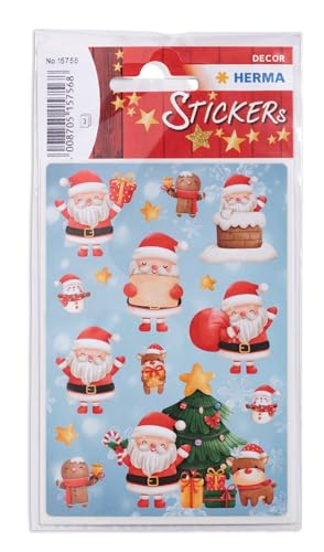 HERMA 15756 Aufkleber Weihnachtsmann klein groß, 45 Stück, Weihnachten Sticker mit Nikolaus Sterne Weihnachtsbaum Motiv, Kinder Etiketten für Weihnachtsdeko Geschenke Adventskalender Winter Dekoration HERMA 15756 Aufkleber Weihnachtsmann klein groß, 45 Stück, Weihnachten Sticker mit Nikolaus Sterne Weihnachtsbaum Motiv, Kinder Etiketten für Weihnachtsdeko Geschenke Adventskalender Winter Dekoration von HERMA