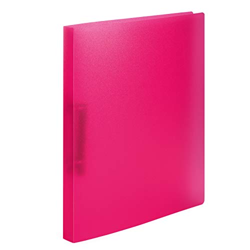 HERMA 19164 Ringbücher A4 Transluzent Pink Rosa, 3 Stück, schmal, 2 Ringe, 25 mm breit, Ordner aus Kunststoff mit Niederhalter für Schule & Büro, Ringordner Set aus Plastik für Jungen & Mädchen von HERMA