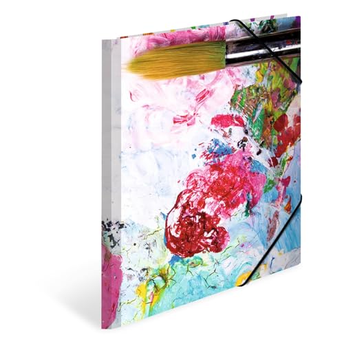 HERMA Sammelmappe A4 Farben, Kinder Eckspanner-Mappe aus Pappe mit Kunst Motiv, Gummizug, Innenklappen und Innendruck für Jungen und Mädchen HERMA Sammelmappe A4 Farben, Kinder Eckspanner-Mappe aus Pappe mit Kunst Motiv, Gummizug, Innenklappen und Innendruck für Jungen und Mädchen von HERMA