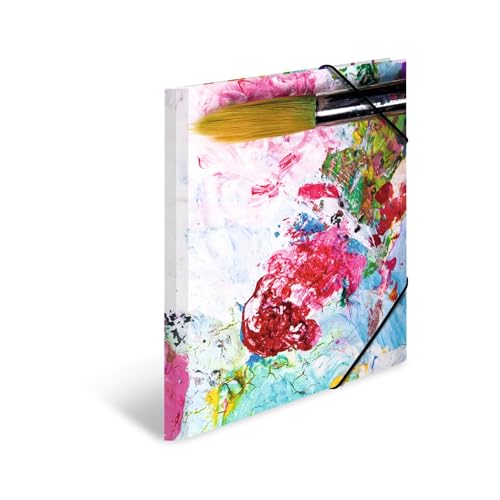 HERMA Sammelmappen A3 Farben Set, 3 Stück, Kinder Eckspanner-Mappen aus Pappe mit Kunst Motiv, Gummizug, Innenklappen und Innendruck für Jungen und Mädchen HERMA Sammelmappen A3 Farben Set, 3 Stück, Kinder Eckspanner-Mappen aus Pappe mit Kunst Motiv, Gummizug, Innenklappen und Innendruck für Jungen und Mädchen von HERMA