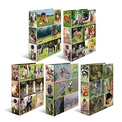 HERMA Ordner A4 Tiermotive Set, 10 Stück, 7 cm breit, Kinder Ringordner mit Tier Motiv, bunter Aktenordner mit Innendruck für Jungen und Mädchen HERMA Ordner A4 Tiermotive Set, 10 Stück, 7 cm breit, Kinder Ringordner mit Tier Motiv, bunter Aktenordner mit Innendruck für Jungen und Mädchen von HERMA