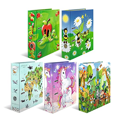 HERMA Ordner A4 Kindermotive Set, 10 Stück, 7 cm breit, Ringordner mit Kindergarten Motiv, bunter Aktenordner mit Innendruck für Jungen, Mädchen und Kinder HERMA Ordner A4 Kindermotive Set, 10 Stück, 7 cm breit, Ringordner mit Kindergarten Motiv, bunter Aktenordner mit Innendruck für Jungen, Mädchen und Kinder von HERMA
