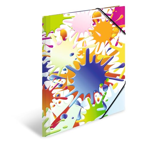 HERMA Sammelmappe A3 Farbkleckse, Kinder Eckspanner-Mappe aus Pappe mit Kunst Motiv, Gummizug, Innenklappen und Innendruck für Jungen und Mädchen HERMA Sammelmappe A3 Farbkleckse, Kinder Eckspanner-Mappe aus Pappe mit Kunst Motiv, Gummizug, Innenklappen und Innendruck für Jungen und Mädchen von HERMA