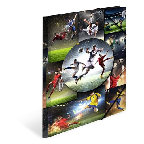 HERMA Sammelmappe A4 Fussball, Kinder Eckspanner-Mappe aus Pappe mit Sport Motiv, Gummizug, Innenklappen und Innendruck für Jungen und Mädchen HERMA Sammelmappe A4 Fussball, Kinder Eckspanner-Mappe aus Pappe mit Sport Motiv, Gummizug, Innenklappen und Innendruck für Jungen und Mädchen von HERMA