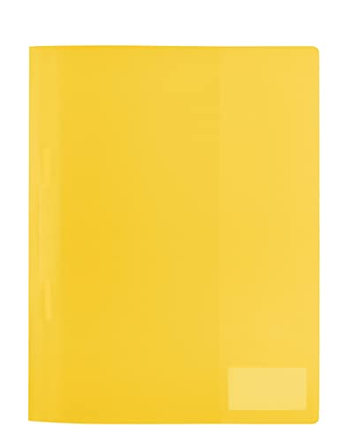 HERMA 19488 Schnellhefter A4 Transluzent Gelb, 3 Stück, Sichthefter aus Kunststoff mit Beschriftungsetikett, Einstecktasche & Metallheftzunge, stabiles Plastik Schnellhefter Set für Schule & Büro von HERMA