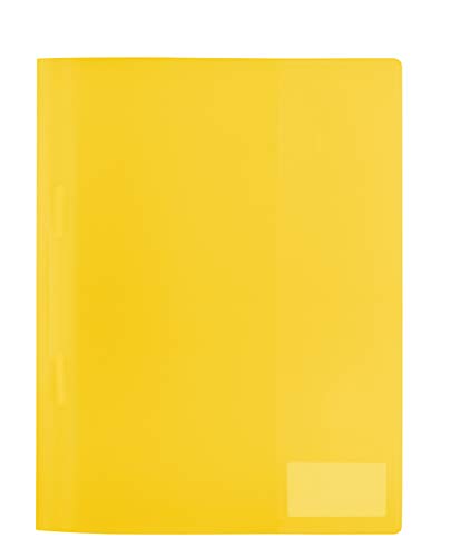 HERMA 19488 Schnellhefter A4 Transluzent Gelb, Sichthefter aus Kunststoff mit Beschriftungsetikett, Einstecktasche & Metallheftzunge, stabiler Plastik Schnellhefter für Schule & Büro von HERMA