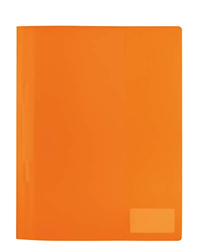 HERMA 19489 Schnellhefter A4 Transluzent Orange, Sichthefter aus Kunststoff mit Beschriftungsetikett, Einstecktasche & Metallheftzunge, stabiler Plastik Schnellhefter für Schule & Büro von HERMA