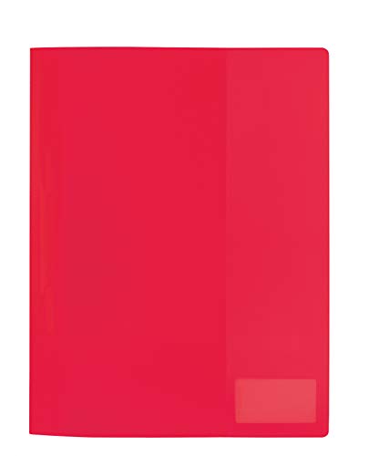 HERMA 19490 Schnellhefter A4 Transluzent Rot, Sichthefter aus Kunststoff mit Beschriftungsetikett, Einstecktasche & Metallheftzunge, stabiler Plastik Schnellhefter für Schule & Büro von HERMA