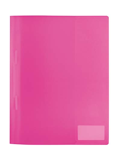 HERMA 19491 Schnellhefter A4 Transluzent Pink Rosa, Sichthefter aus Kunststoff mit Beschriftungsetikett, Einstecktasche & Metallheftzunge, stabiler Plastik Schnellhefter für Schule & Büro von HERMA