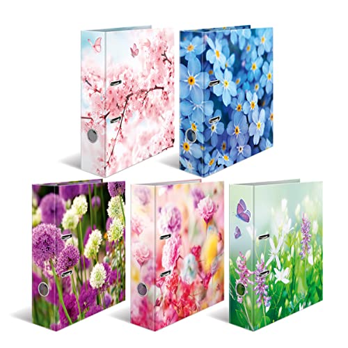 HERMA Ordner A4 Blumen Set, 10 Stück, 7 cm breit, Kinder Ringordner mit Pflanzen Motiv, bunter Aktenordner mit Innendruck für Jungen und Mädchen HERMA Ordner A4 Blumen Set, 10 Stück, 7 cm breit, Kinder Ringordner mit Pflanzen Motiv, bunter Aktenordner mit Innendruck für Jungen und Mädchen von HERMA