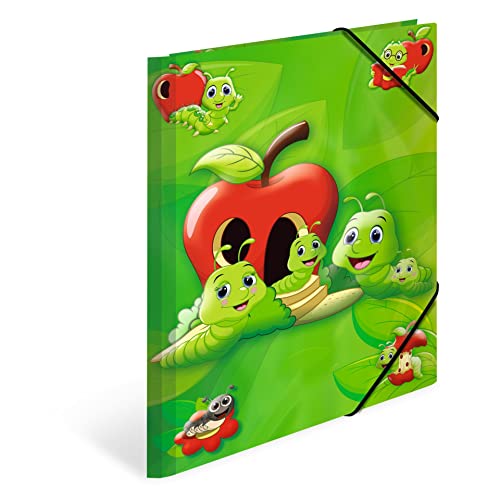 HERMA Sammelmappe A4 Apfel-Grün, Eckspanner-Mappe aus Pappe mit Kindergarten Motiv, Gummizug, Innenklappen und Innendruck für Jungen, Mädchen und Kinder HERMA Sammelmappe A4 Apfel-Grün, Eckspanner-Mappe aus Pappe mit Kindergarten Motiv, Gummizug, Innenklappen und Innendruck für Jungen, Mädchen und Kinder von HERMA