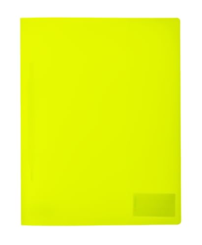 HERMA 19636 Schnellhefter A4 Transluzent Neon Gelb, 3 Stück, Sichthefter aus Kunststoff mit Beschriftungsetikett, Einstecktasche & Metallheftzunge, stabiles Plastik Schnellhefter Set für Schule & Büro von HERMA