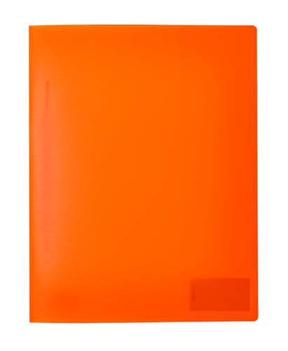 HERMA 19637 Schnellhefter A4 Transluzent Neon Orange, 3 Stück, Sichthefter aus Kunststoff mit Beschriftungsetikett, Einstecktasche & Metallheftzunge, Plastik Schnellhefter Set für Schule & Büro von HERMA