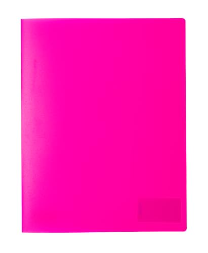 HERMA 19638 Schnellhefter A4 Transluzent Neon Pink Rosa, 3 Stück, Sichthefter aus Kunststoff mit Beschriftungsetikett, Einstecktasche & Metallheftzunge, Plastik Schnellhefter Set für Schule & Büro von HERMA
