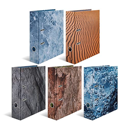 HERMA Ordner A4 Natur Set, 5 Stück, 7 cm breit, Kinder Ringordner mit Motiv, bunter Aktenordner mit glänzender Veredelung und Innendruck für Jungen und Mädchen HERMA Ordner A4 Natur Set, 5 Stück, 7 cm breit, Kinder Ringordner mit Motiv, bunter Aktenordner mit glänzender Veredelung und Innendruck für Jungen und Mädchen von HERMA