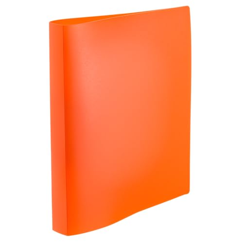 HERMA 19711 Ringbücher A4 Transluzent Neon Orange, 3 Stück, schmal, 2 Ringe, 25 mm breit, Ordner aus Kunststoff mit Niederhalter für Schule & Büro, Ringordner Set aus Plastik für Jungen & Mädchen von HERMA