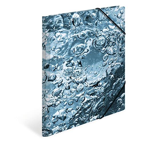 HERMA Sammelmappe A3 Natur Wasser, Kinder Eckspanner-Mappe aus Pappe mit haptischer Veredelung, Motiv, Gummizug, Innenklappen und Innendruck für Jungen und Mädchen von HERMA