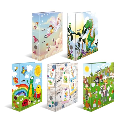 HERMA Ordner A4 Kindermotive Set, 10 Stück, 7 cm breit, Ringordner mit Kindergarten Motiv, bunter Aktenordner mit Innendruck für Jungen, Mädchen und Kinder HERMA Ordner A4 Kindermotive Set, 10 Stück, 7 cm breit, Ringordner mit Kindergarten Motiv, bunter Aktenordner mit Innendruck für Jungen, Mädchen und Kinder von HERMA
