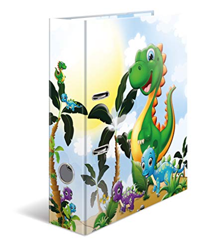 HERMA Ordner A4 Dino, 7 cm breit, Ringordner mit Kindergarten Dinosaurier Motiv, bunter Aktenordner mit Innendruck für Jungen, Mädchen und Kinder HERMA Ordner A4 Dino, 7 cm breit, Ringordner mit Kindergarten Dinosaurier Motiv, bunter Aktenordner mit Innendruck für Jungen, Mädchen und Kinder von HERMA