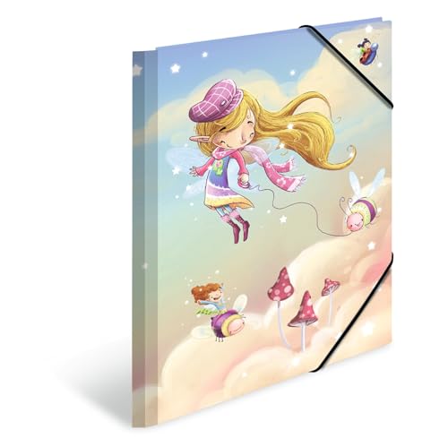 HERMA Sammelmappe A4 Feen, Eckspanner-Mappe aus Pappe mit Kindergarten Motiv, Gummizug, Innenklappen und Innendruck für Jungen, Mädchen und Kinder HERMA Sammelmappe A4 Feen, Eckspanner-Mappe aus Pappe mit Kindergarten Motiv, Gummizug, Innenklappen und Innendruck für Jungen, Mädchen und Kinder von HERMA